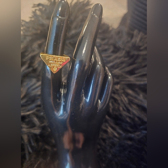 Prada Gold Triangular Ring - Picture 1 of 8